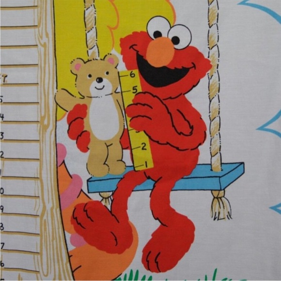 Vintage Sesame Street: Big Bird and Elmo, Growth Chart Fabric Panel 35x46, PBS - Picture 5 of 6